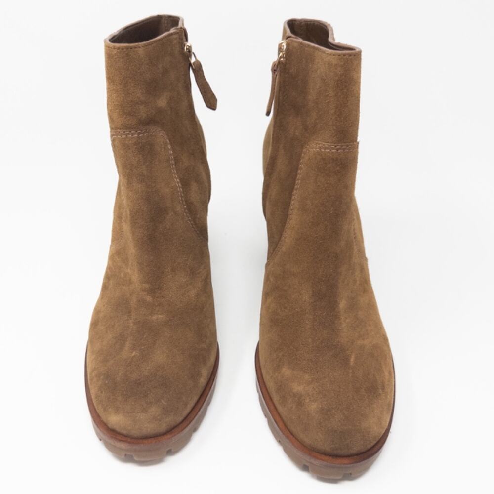 Tory Burch Sofia Lug Sole Bootie Natural Suede Festival Brown 85mm Womens Size 1 - Picture 3 of 8